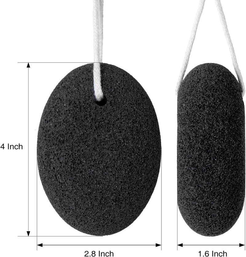 Natural Pumice Stone Set - 3 Oval Volcanic Lava Foot Scrubbers for Callus & Cracked Heel Exfoliation | 4 x 2.8 x 1.6 Inches