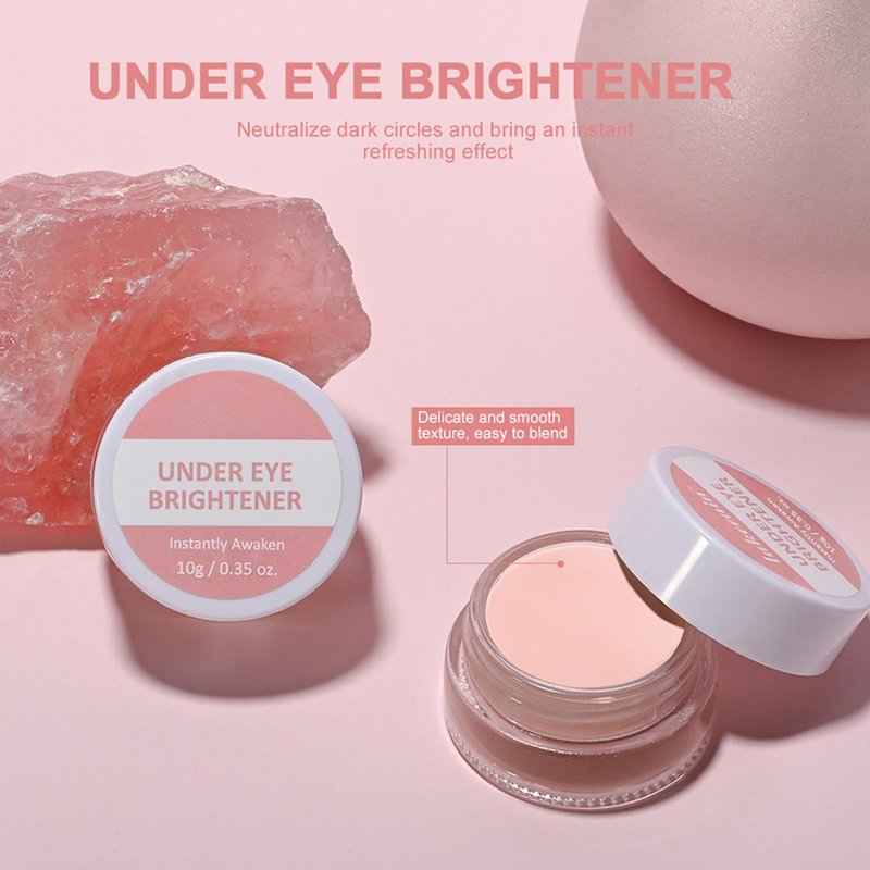 Pink Under Eye Brightener & Concealer, Tired Skin Color Correcting Brightener & Primer, Lightweight Undereye Brightening Cream, Under-eye Brightener & Primer Reduces Appearance Of Dark Circles