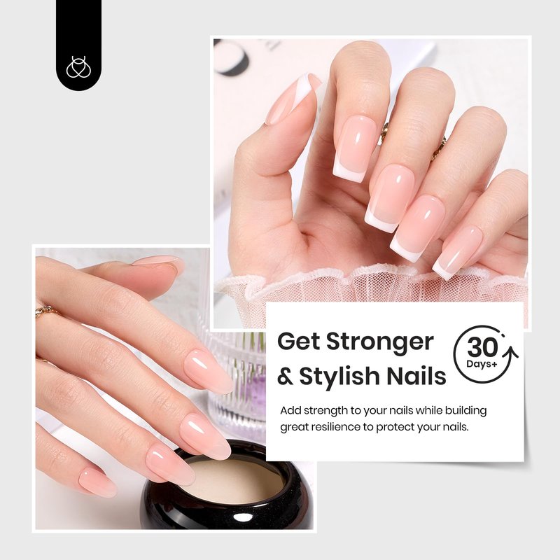 Beetles Builder Gel Set,6 Colors Soft Nude Whisper Nude Pink Building Gel,8 in 1 Strengthening Building Instant Apex & Nail Extension,for Beginners DIY Salon at Home Gifts,UV & LED Lamp Needed