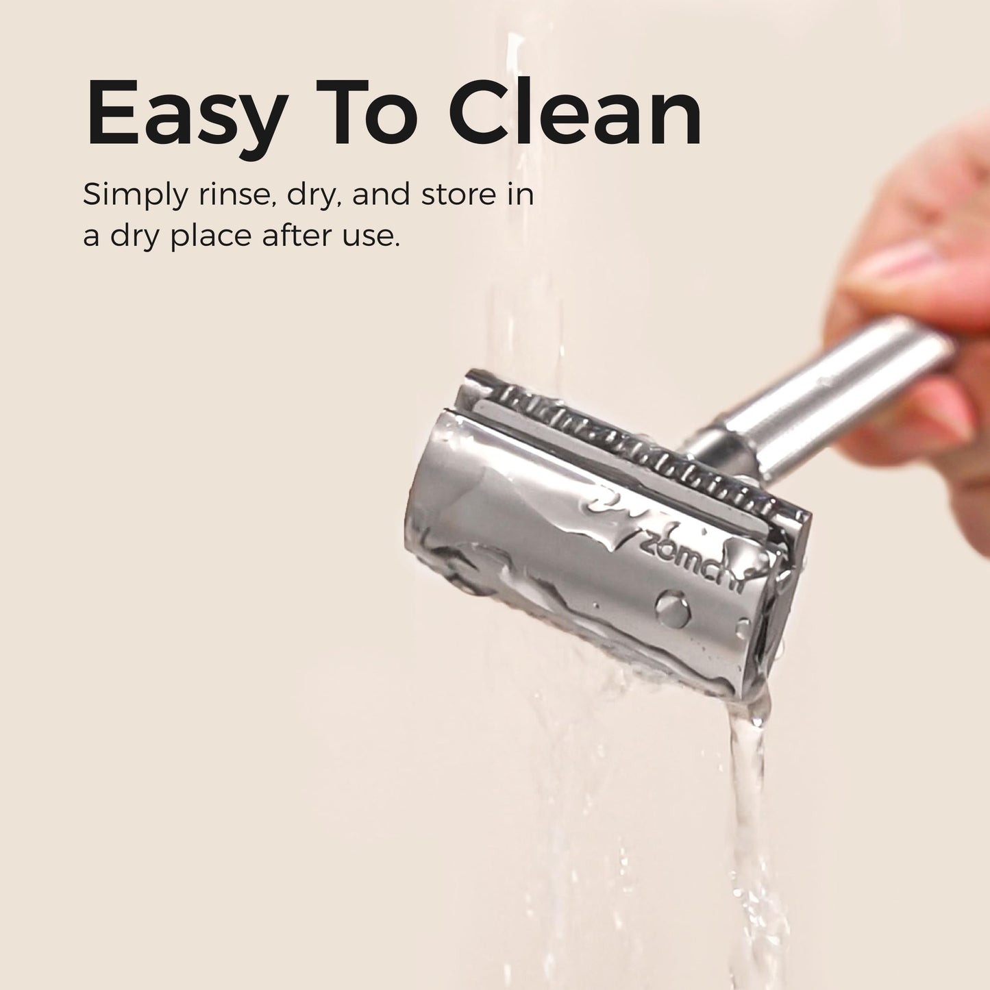 ZOMCHI Double Edge Safety Razor for Men & Women, Metal Razor with 5 Double Edge Safety Razor Blades, Silver