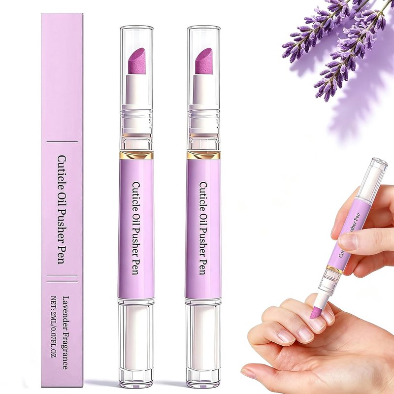 Cuticle Oil Pusher Pen - 2-in-1 Ceramic Moisturizing Tool for Dry Nails | Travel Size, No Leak