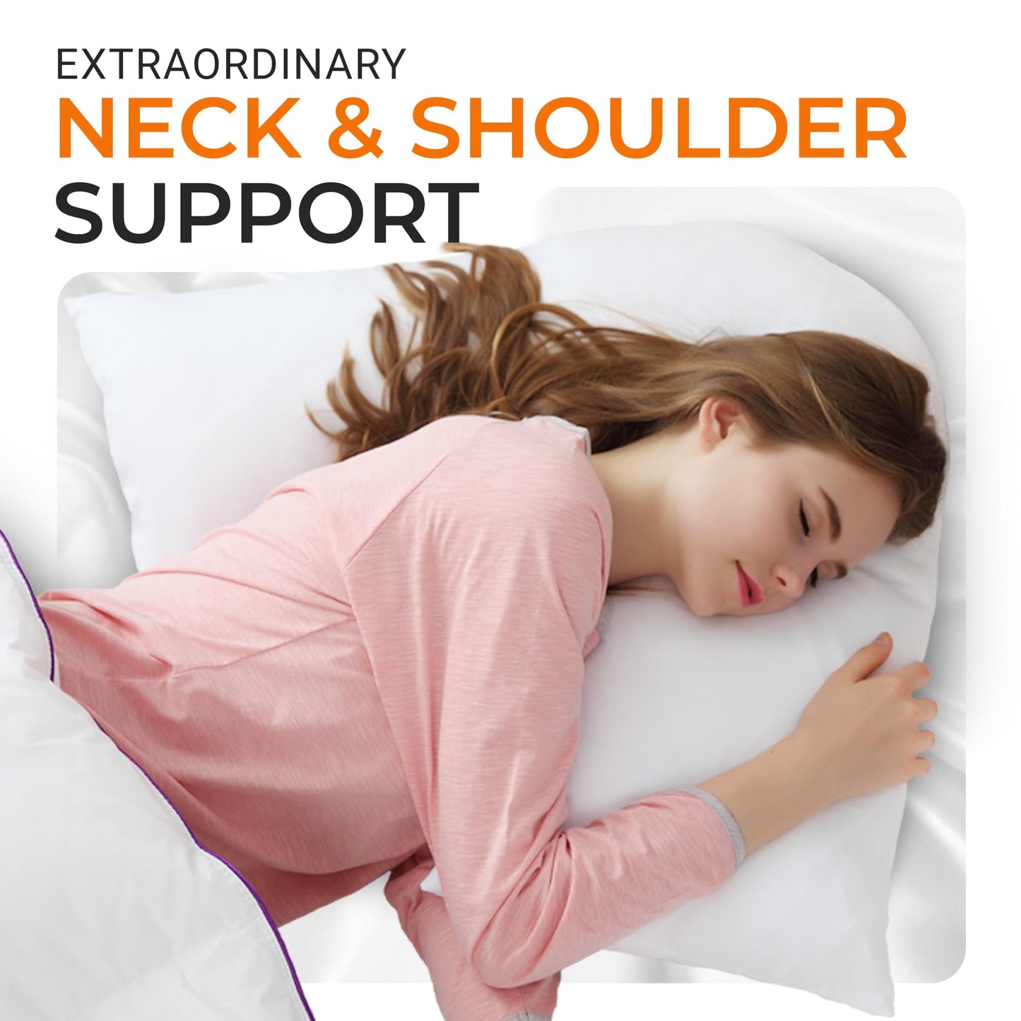 Cheer Collection Oversized V-Shaped Pillow, L-Shaped Pillow for Neck and Shoulder Support, Curved Body Pillow with Removable Pillowcase