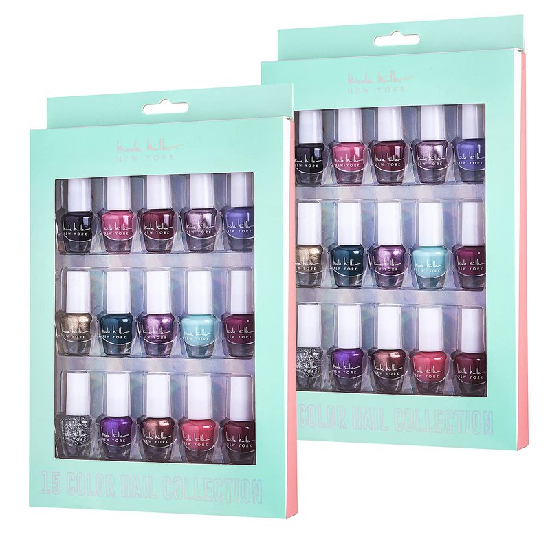 Nicole Miller Mini Nail Polish Set - Glossy Vibrant Colors for Fingernails & Toenails | 2-Pack Trendy Collection