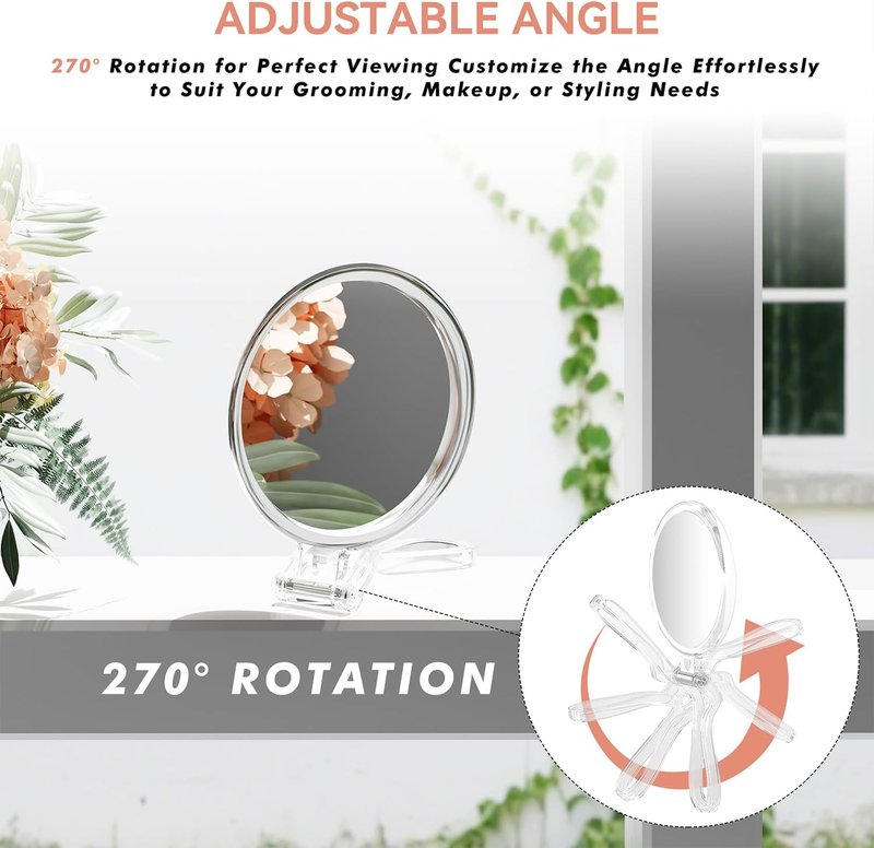 Auxmir 1X/30X Double-Sided Travel Magnifying Mirror - Foldable Handheld for Makeup & Shaving