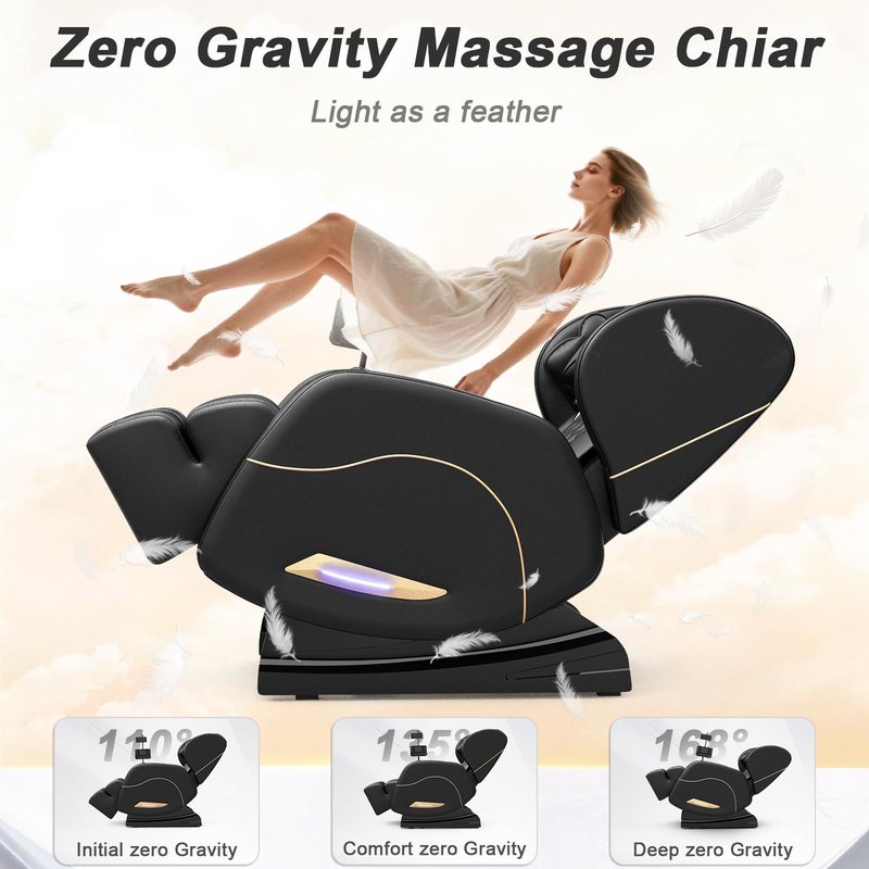 Megashock SL Track 2026 Massage Chair Full Body, Zero Gravity Massage Chair with Back Heat, 12 Fixed Rollers, Foot Massage, Airbag Massage and Bluetooth Speaker for Home and Office
