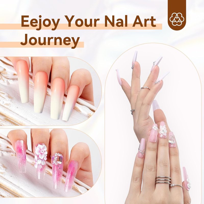 Acrylic Nail Brush Kit - 3 Kolinsky Brushes (Size 8/10/14) & 60ml Cleaner | Plant-Based Formula for Nail Art & Care
