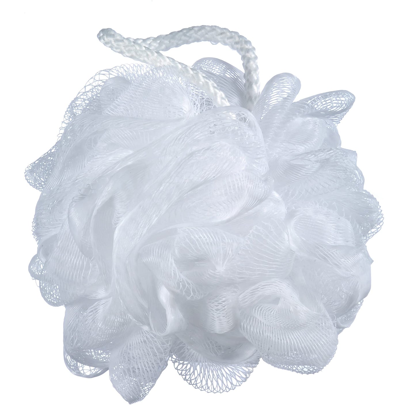 iboodi 60g/pcs Multi-Color Mesh Bath Sponge Shower Pouf Loofahs Shower Puff Pack of 4 (White,Pink,Purple and Blue)