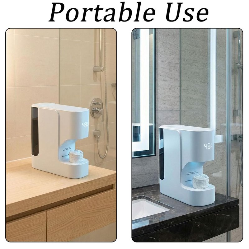 Face Towel Dispenser & Heater - 5-Second Warmth, Smart Voice Alert, Adjustable 131°F | Includes 20 Disposable Towels
