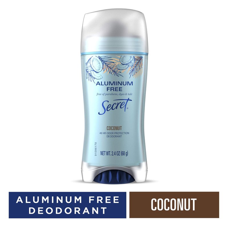 Secret Aluminum Free Deodorant for Women, Coconut 2.4 oz, Pack of 12