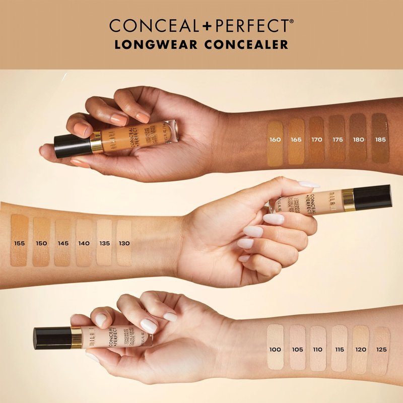 Milani Conceal + Perfect Longwear Concealer - Pure Beige (0.17 Fl. Oz.) Vegan, Cruelty-Free Liquid Concealer - Cover Dark Circles, Blemishes & Skin Imperfections for Long-Lasting Wear