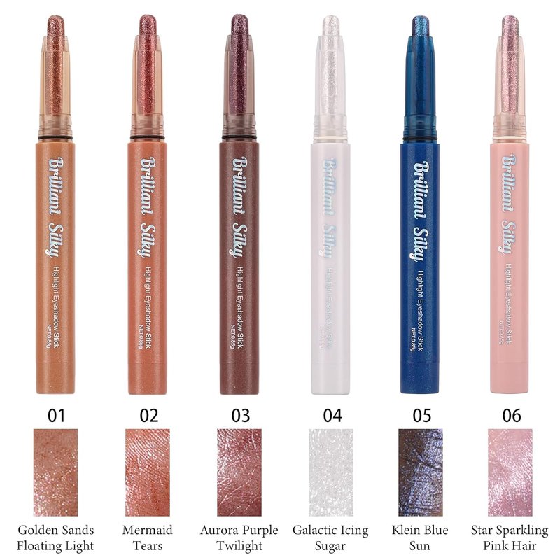 Long-Lasting Waterproof Eyeshadow Stick - Cream Shimmer Pencil, High Pigment, 01 Golden Sands