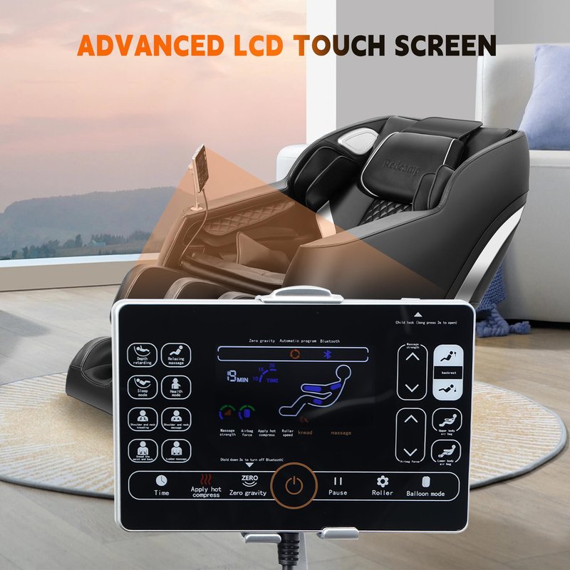 Massage Chair Full Body, Fully Assembled: with 8-Point Fixed Nodes, Zero Gravity, Waist & Leg Heating, Airbag Massage, Bluetooth Music, LED Remote, Foot Rollers, Auto Programs, Adjustable Calf