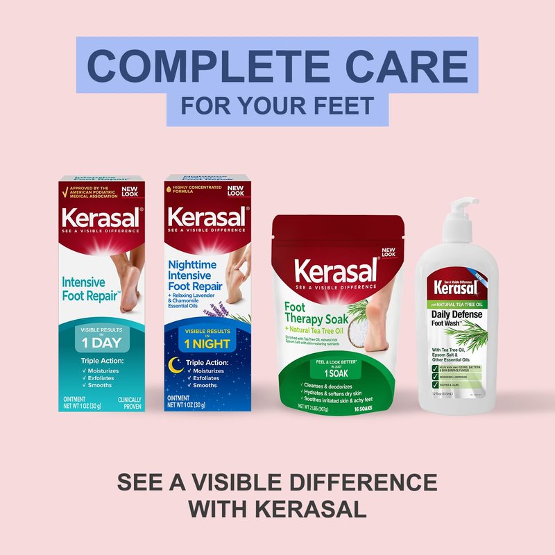Kerasal Intensive Foot Repair Cream with Lactic Acid, Lavender, & Eucalyptus, 4 oz
