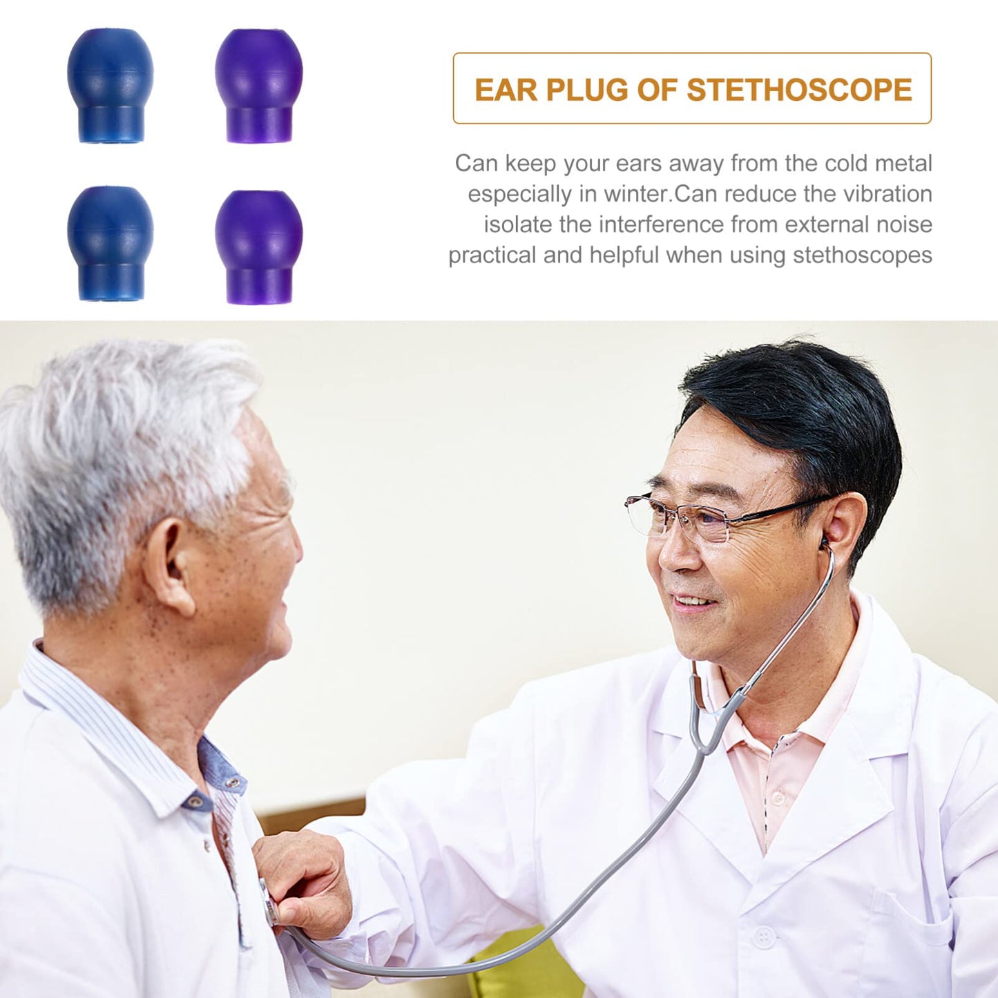 GLEAVI 8pcs Stethoscope Earplugs Replacement White ： Stethoscope Ear Tips Replacement Stethoscope Ear Pieces Earbuds for Stethoscope Parts Accessories White