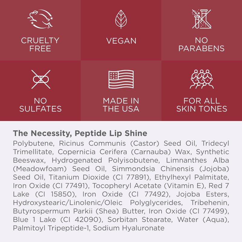 Cote Beauty's Mulberry Peptide Lip Shine, Ultra Hydrating & Long-Lasting Mauve Plumping Lip Gloss for Women with Hyaluronic Acid, Shea Butter & Jojoba Oil, Vegan & Cruelty-Free, 0.12 Fl Oz