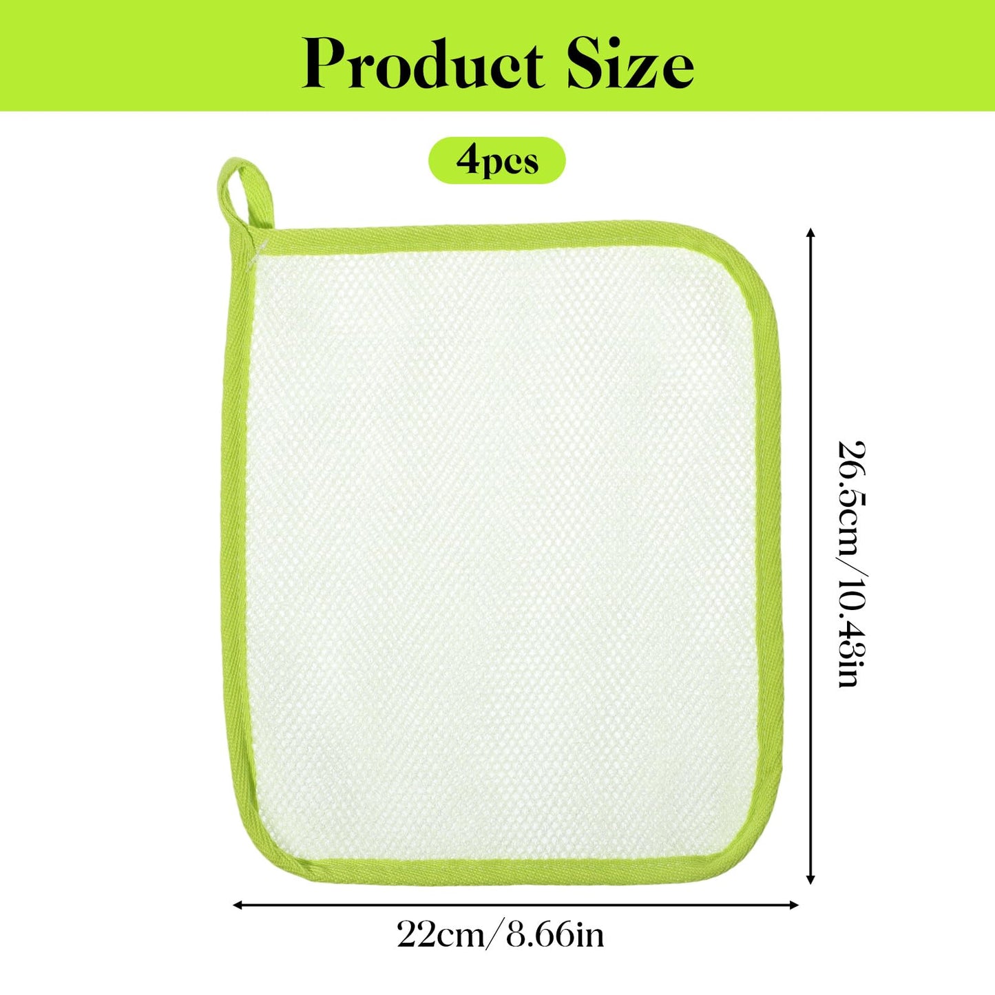 4 PCS Exfoliating Washcloths, Bath Scrub Cloths Net Wash Towels, Exfoliate Bath Towel Cloths for Women Man Deep Cleaning Face Body