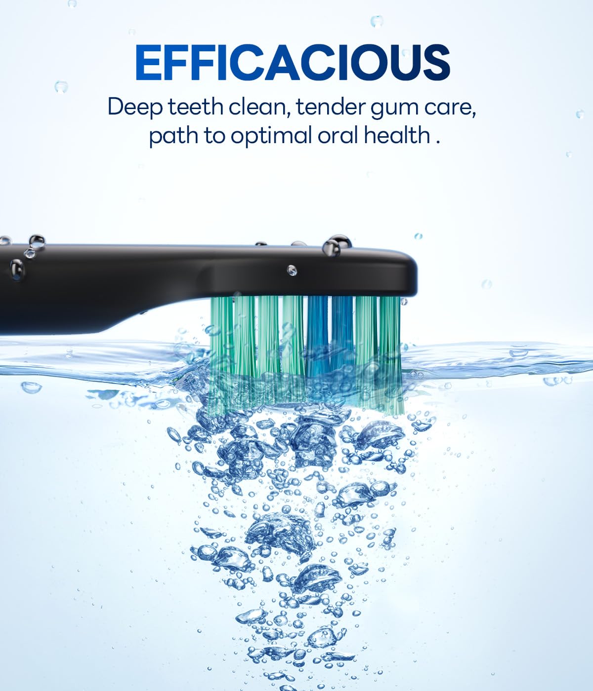 Bymore Electric Toothbrush for Adults, Sonic Rechargeable Toothbrush with 8 Brush Heads, 330-Day Battery, 5 Cleaning Modes & 2-Min Timer, Travel-Friendly Ultra Clean Design – Black