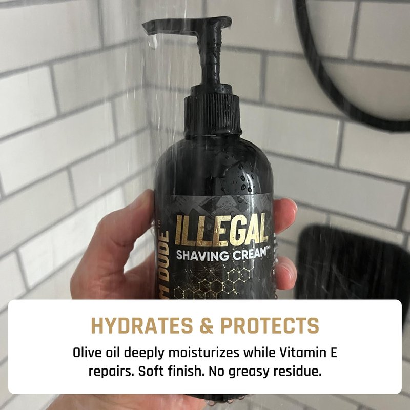 Derm Dude Shaving Cream for Sensitive Skin - Ultra-Slick Formula to Prevent Razor Burn & Cuts | Alpine Breeze Scent, 8oz