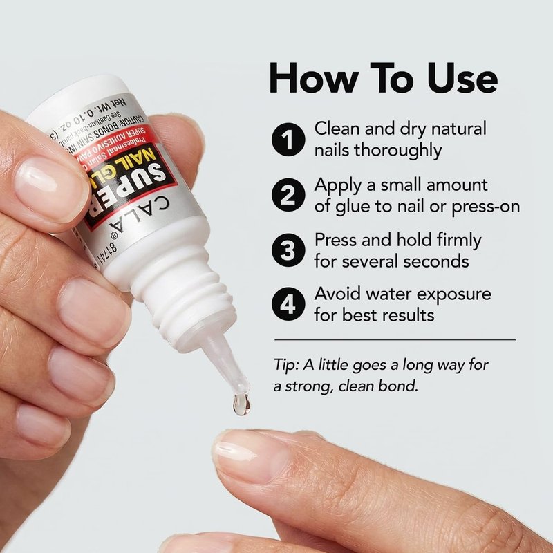 CALA Super Nail Glue - Professional Quick-Dry Adhesive for False Nails & Art | Strong Hold, 8-Pack