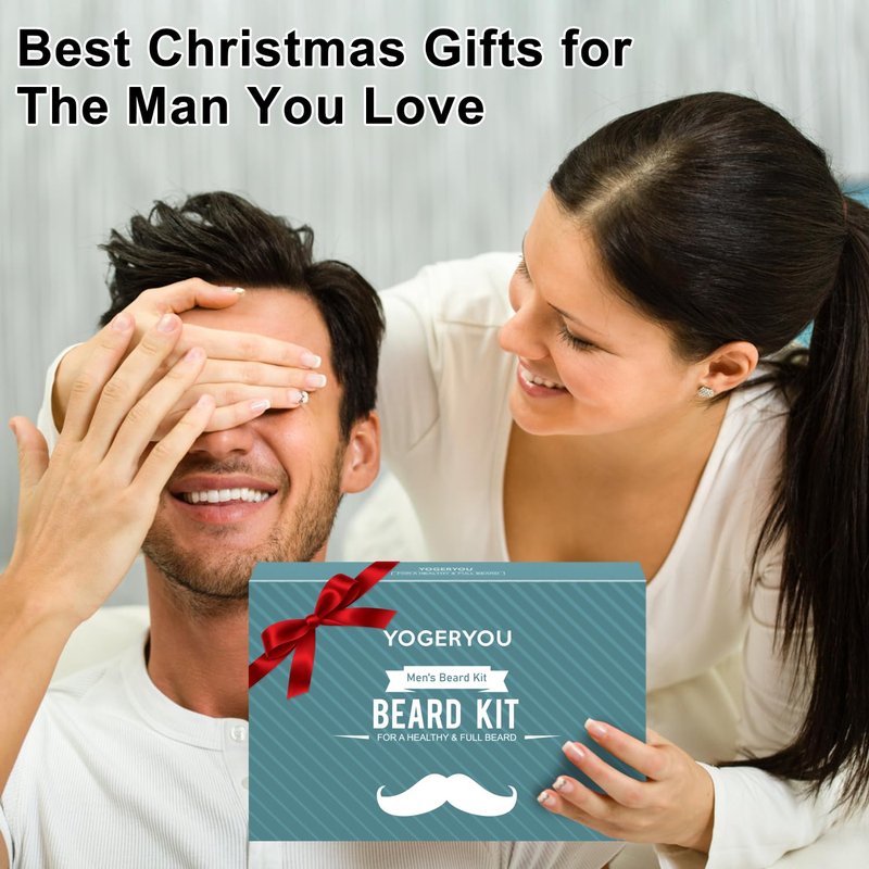 Beard Kit,Beard Grooming Kit for Men W/Straight Razor,2 PACK Beard Oil, Wash, Balm, Brush, Comb, Scissors Mens Birthday Christmas Gifts for Men Boyfriend Husband Beard Trimming Shaving Kit