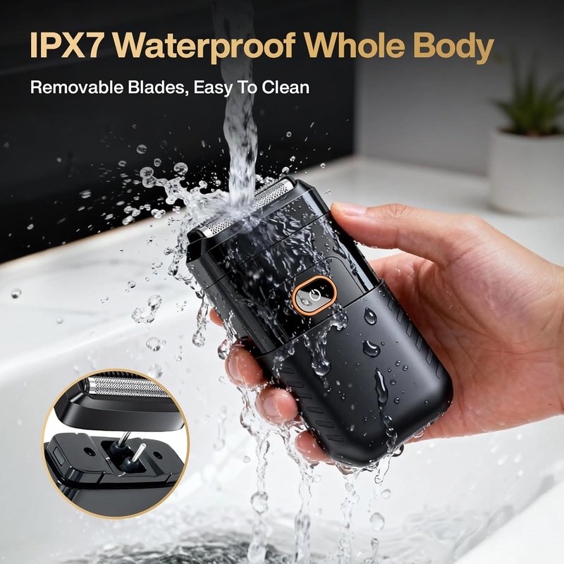 Skiennix Electric Foil Shaver - Waterproof Cordless Razor with LED Display | Dual Floating Heads, Perfect for Travel