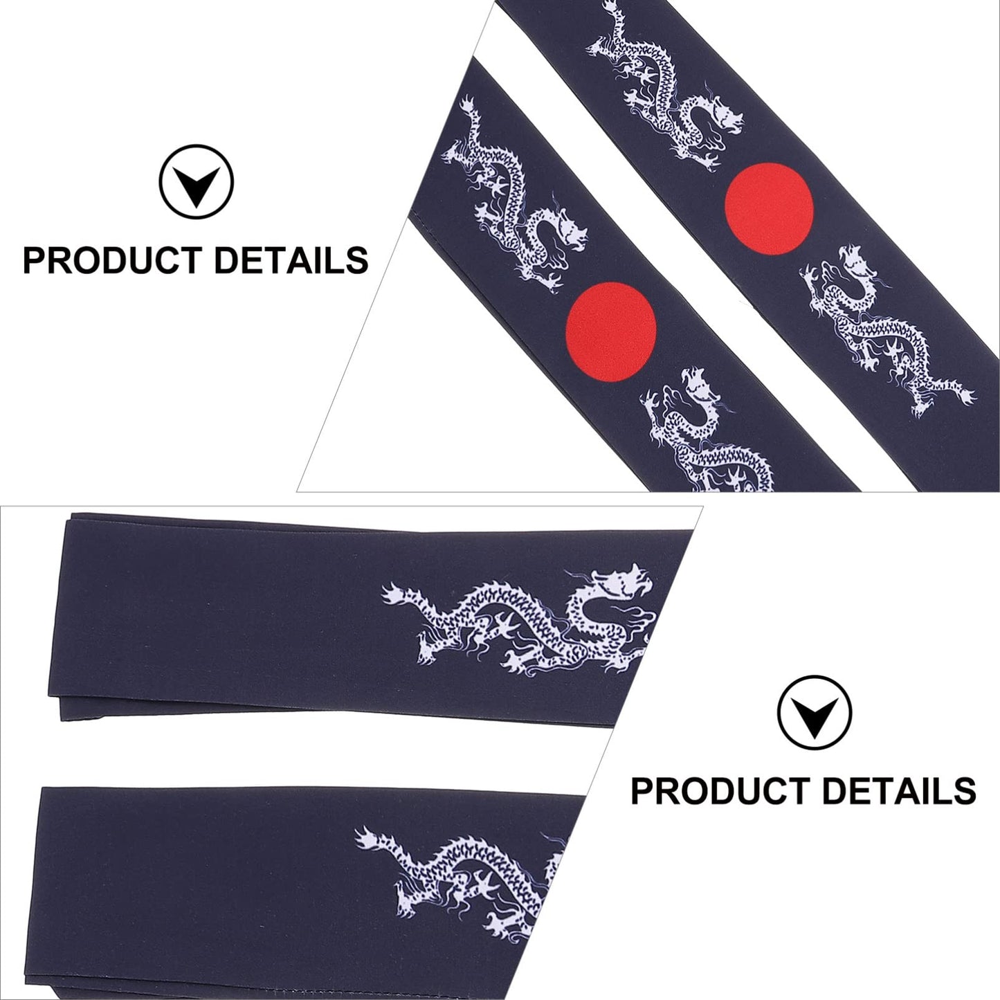 Uonlytech Mens Headband 2pcs Japanese Bushido Headbands, Bushido Hachimaki Chef Bandana Tie Samurai for Sports Exercise Cooking Kitchen Bandana