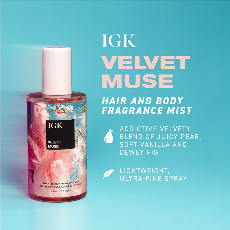 IGK Velvet Muse Hair and Body Fragrance Mist, 8 Fl Oz