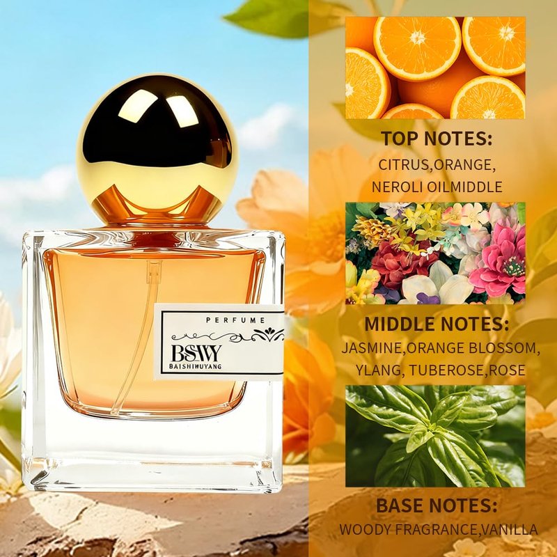 Orange Blossom Eau De Parfum, 1.7 oz (50ml) - Inspired by D. J'a.d.o.r.e. - Elegant Jasmine, Rose & Orange Floral Scent - Clean, Vegan & Long Lasting Perfume for Women