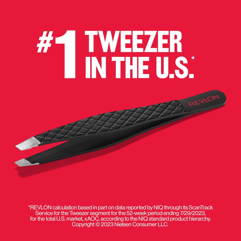Revlon Expert Slant Tweezer, High Precision For an Easy Hair Removal, Made With Stainless Steel, 1 Count (Pack of 12)