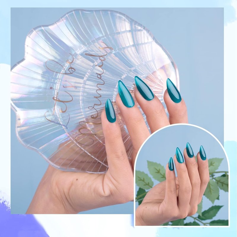 Skiennix Aegean Blue Gel Nail Polish - Translucent Blue Green Soak Off | 0.5 fl oz for DIY Nail Art
