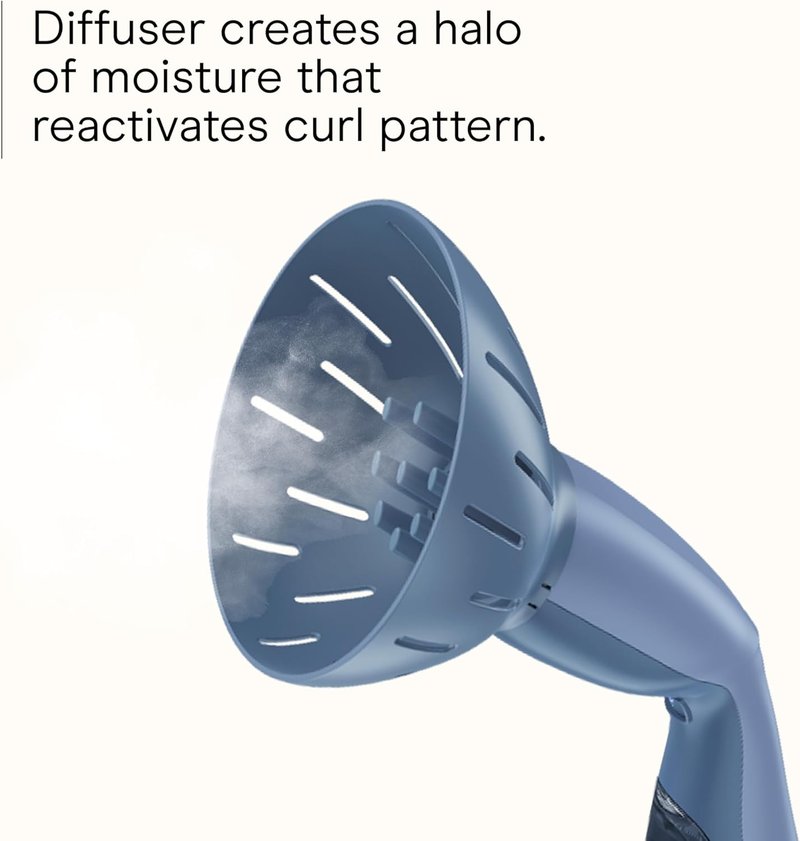 Infiniti PRO by CONAIR Hair Steamer - Portable Styling Tool with 7-Inch Diffuser | 30-Second Heat-Up, Blue