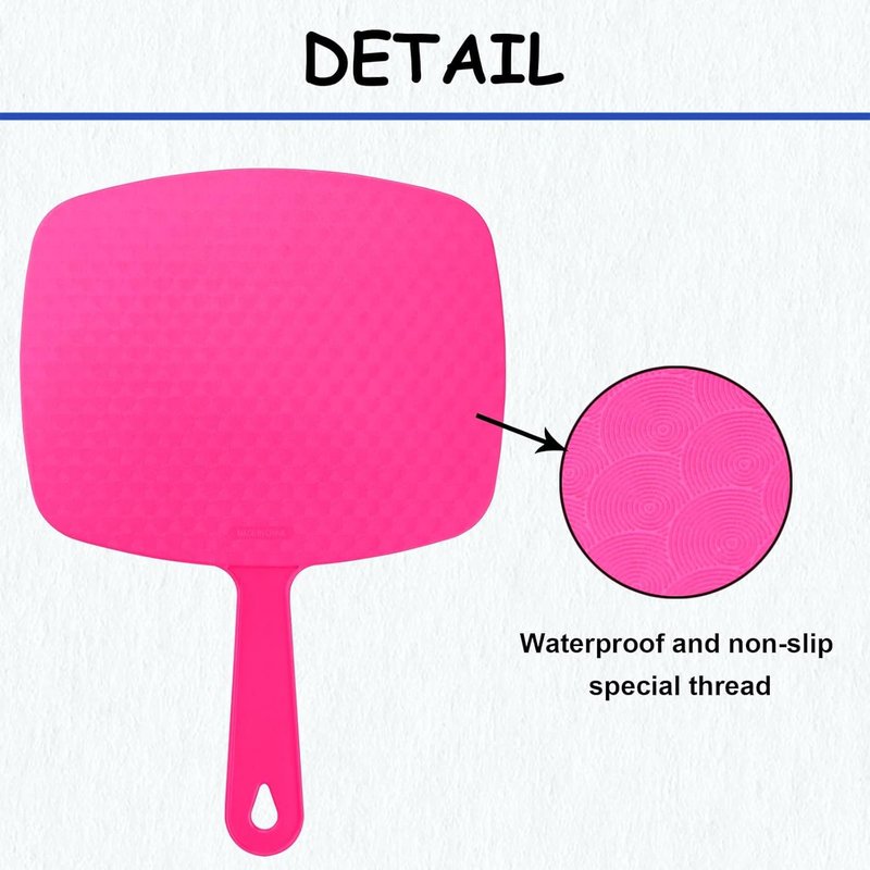 Nutair Hand Mirror, Handheld Vanity Mirror with Hanging Hole in Handle Pink 7.4" W x 10.4" L