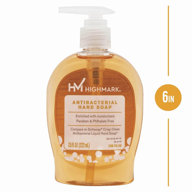 Highmark® Liquid Hand Soap, Clean Scent, 7.5 Oz, Orange, Case Of 6 Bottles