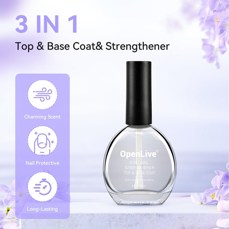 OpenLive Nail Strengthener | Quick-Dry Repair Polish for Damaged Nails - Long-Lasting Shine, 16.5ml