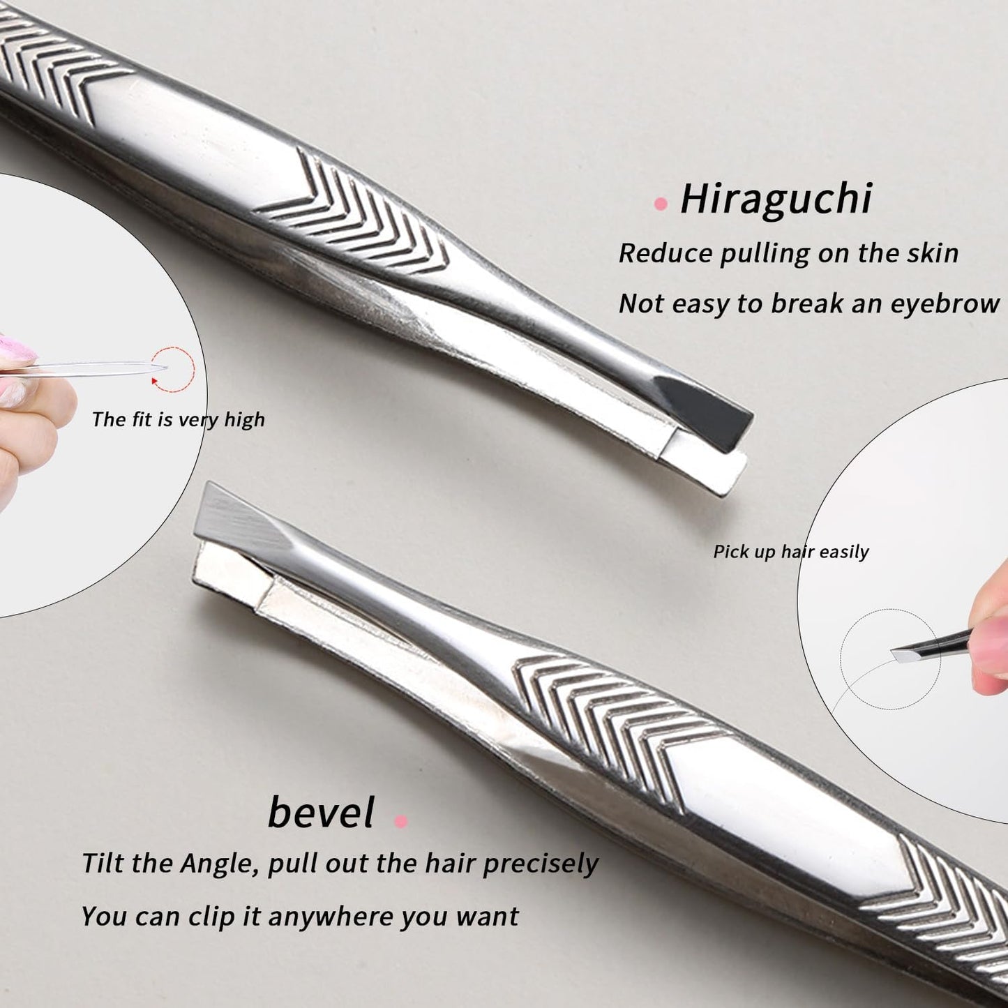 Tweezerman High Precision Stainless Steel Tweezers - Perfect for Eyebrows & Facial Hair Removal | 2 Count