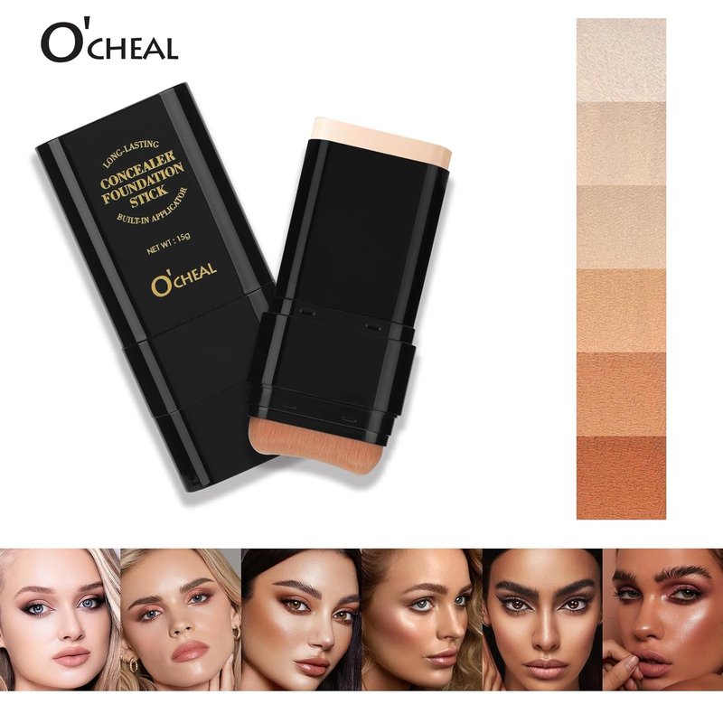 O'CHEAL Face Foundation Contour Stick - Long-Wear Lightweight Concealer for Blemish Coverage | 01# Ivory