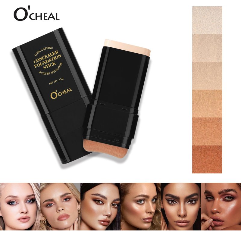 O'CHEAL Face Foundation Contour Stick Long-wear Lightweight Brighten Stick Blemish Contouring Face Concealer Beauty Makeup 03#LIGHT SKIN