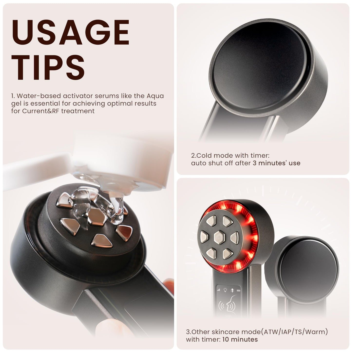 Skin Tightening Device | 6 in 1 Radio Frequency Skin Tightening Device | Professional Face Tightening | Lifting | Wrinkle Reducing | Depuff | Absorb | at Home RF Anti Aging Face Beauty Device