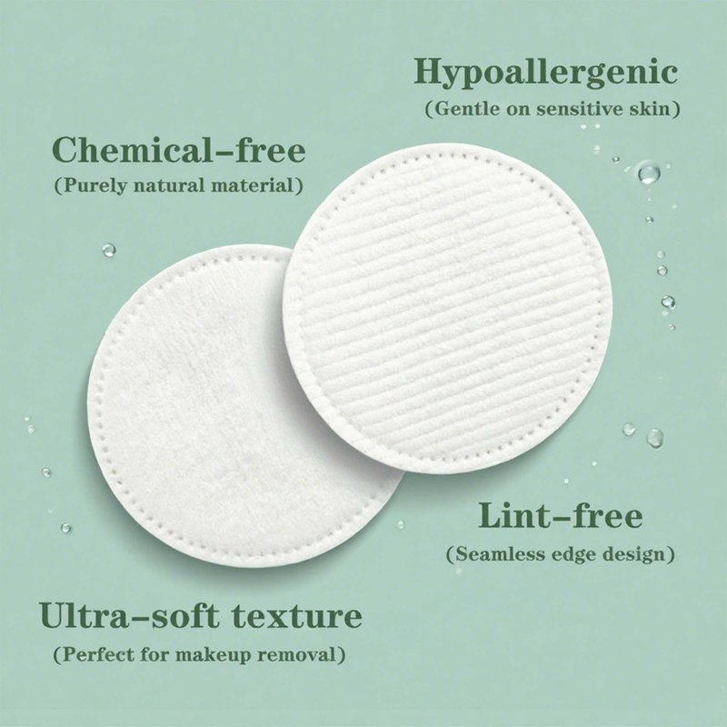 Homrelaxy 600 Count Cotton Rounds, 2.28 Inch Cotton Pads for Face, 100% Cotton Soft Makeup Remover Pads for Toner, Facial, & Sensitive Skin, Lint-Free