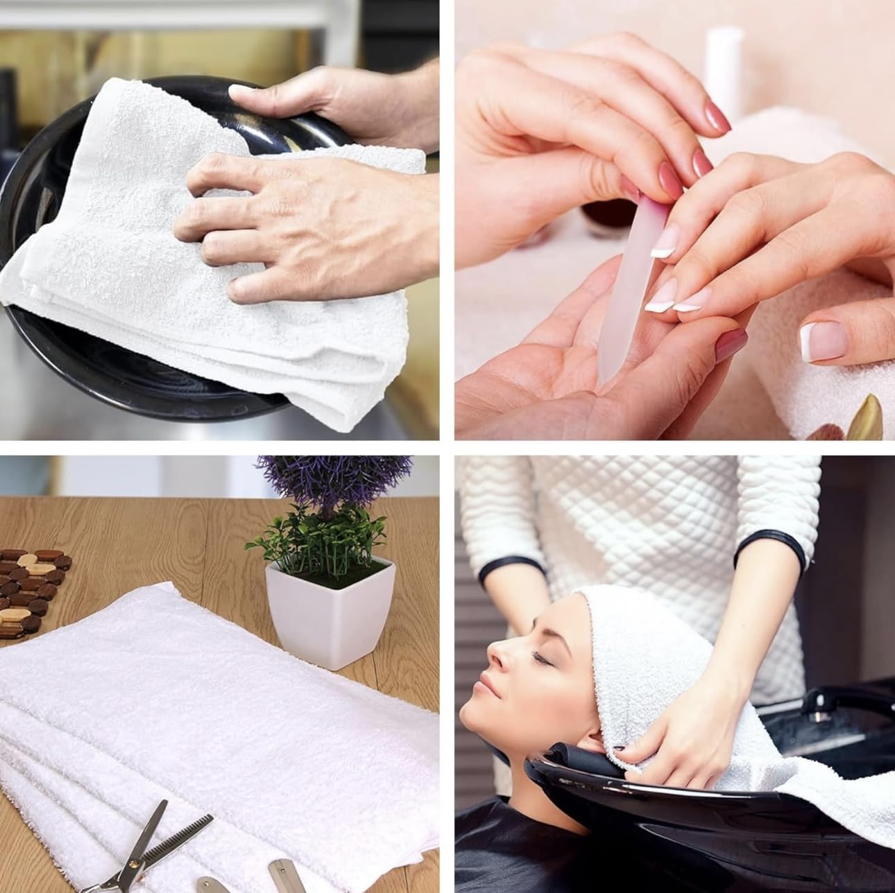 MadeTerra S Premium Wash Cloth. Pack of 12-100% Cotton -Ultra Soft and Absorbent - Bathroom Hand Towels, Washcloths Bath Towels - Perfect for Hotel Kitchen Salon, Gym (Size: 13''x13'') (White)