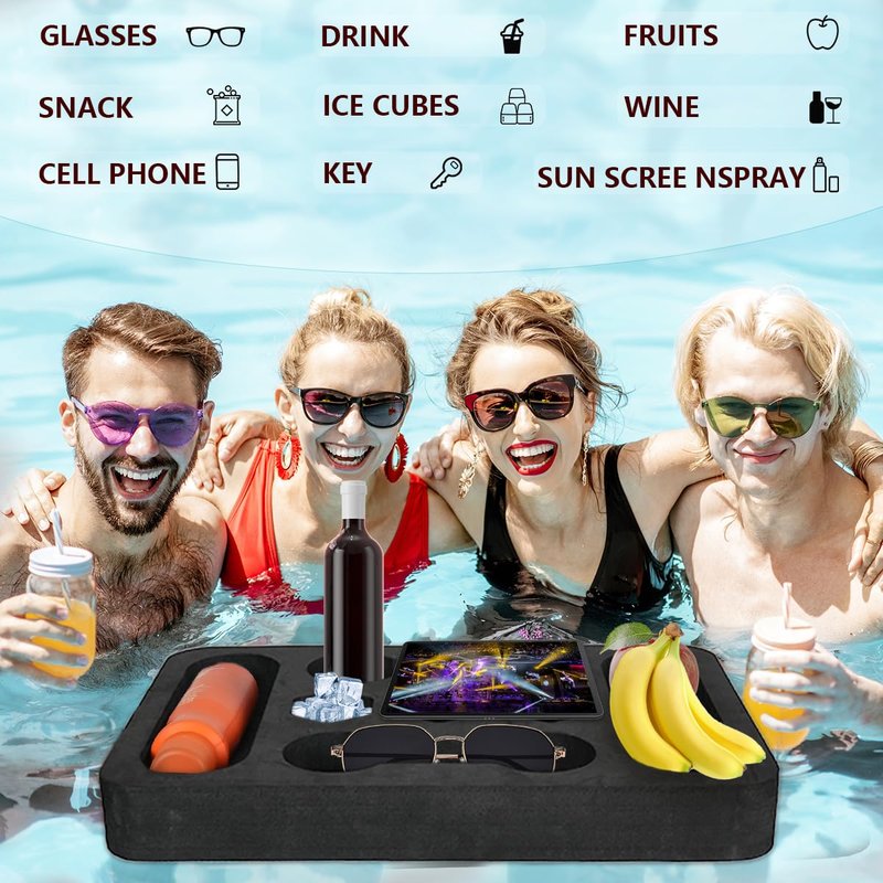 CY ShineLing No-Inflation Floating Drink Holder – Multi-Hole Design for All Bottle & Cup Sizes – Perfect for Pool Parties, Beach, Lake, Hot Tub & Spa – Fun for Any Water Occasion