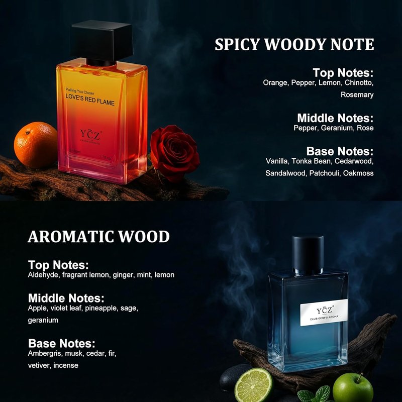 Men's Pheromone Cologne - Lasting Citrus Fragrance for Attraction | 2-Pack, 1.7 oz Bottles, Perfect for Dates & Gifts