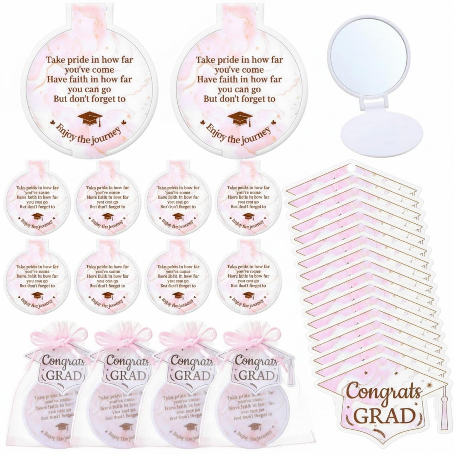 Thyle 36 Set Graduation Gifts for Women Class of 2026 Mirror Compact Bulk with Cards and Organza Bags Graduate Gift for Her Graduation Compact Mirror for Daughter College Medical High School Student