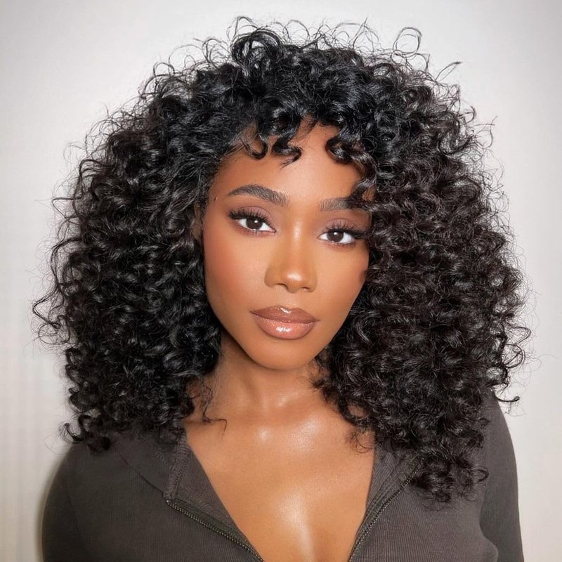 Burmese Curly Half Wig - 12 Inch Human Hair, 200% Density | Glueless, Beginner-Friendly Design