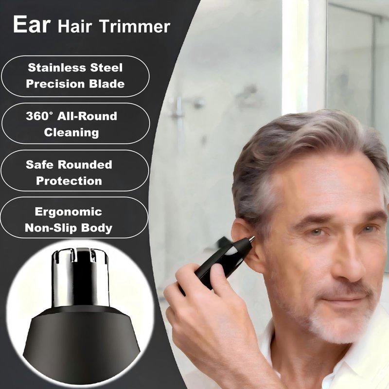 Alinsea Ear and Nose Hair Trimmer for Men, 2025 Professional Painless USB Rechargeable Eyebrow & Facial Electric Hair Trimmer for Men Women, Powerful Motor, Dual Edge Blades