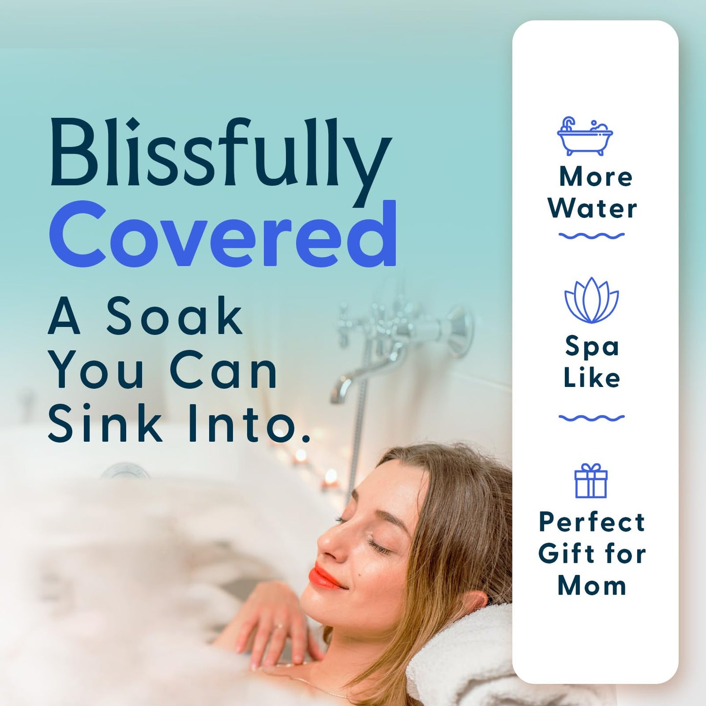 SlipX Solutions Bottomless Bath, Essential Overflow Drain Cover for Bathtub, Best Bath Accessories for Women, Adds Inches of Water to Your Tub for Deeper Soak, 4" Diameter, Clear