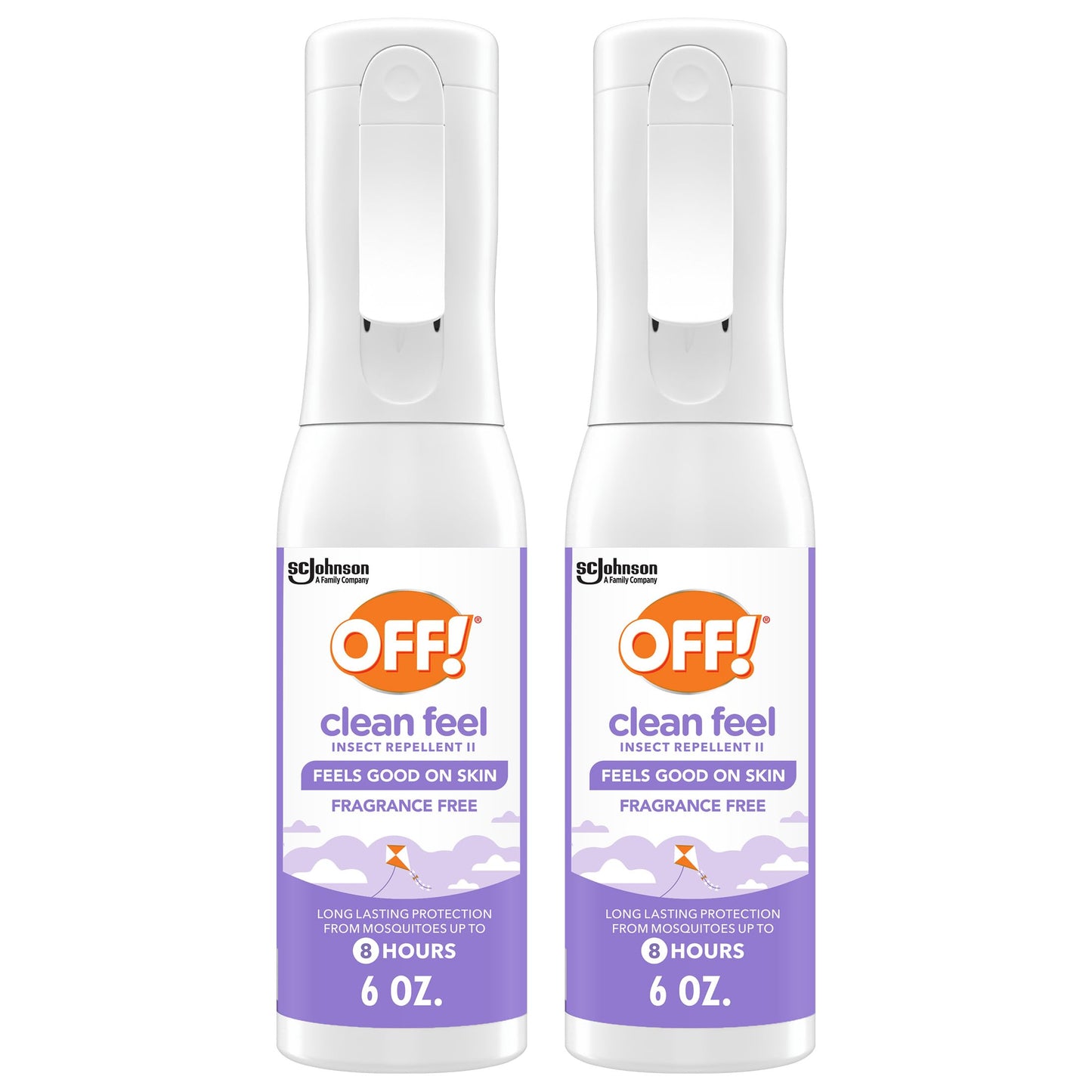 Off! Clean Feel Insect Repellent Misting Spray, Fragrance-Free Picaridin Bug Spray for Lasting DEET-Free Protection from Mosquitoes and Ticks, 6 oz, (Pack of 2)