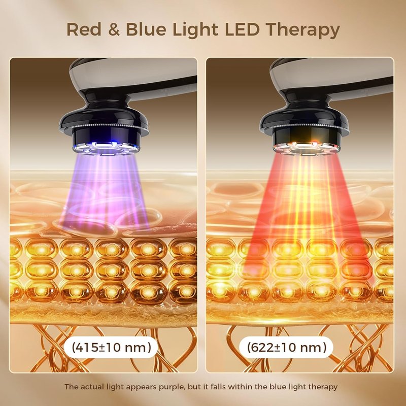 Microcurrent Facial Device with Red Light Therapy, Cooling Skin Tightening Device for Lifting & Firming, 4 Modes & 9 Levels Puffiness Skincare Tool