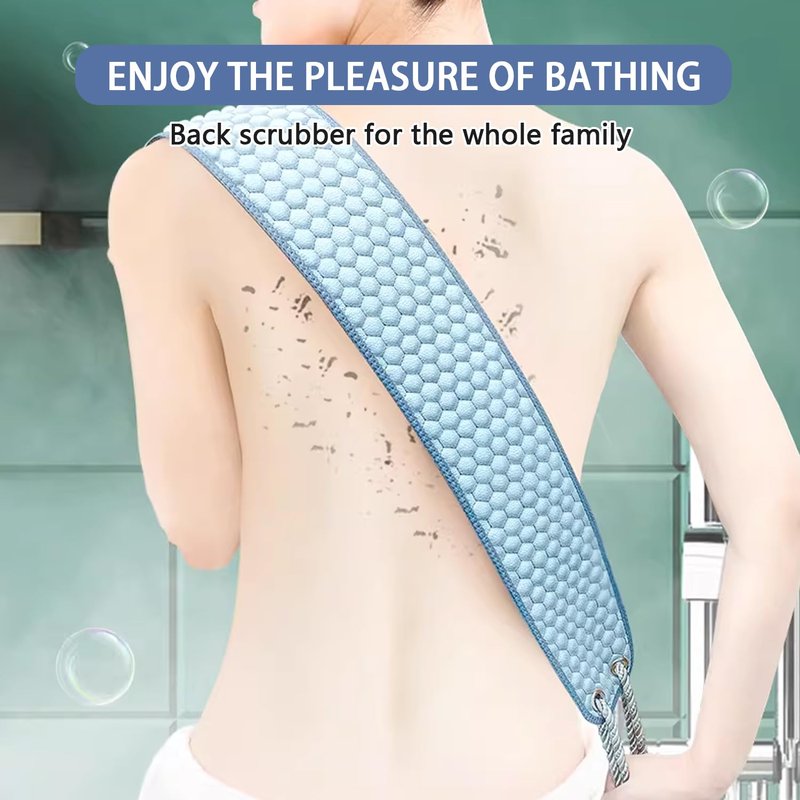 Back Scrubber for Shower with Handles,Double Sided Exfoliating,Bath Back Washer,Back Washer to Deep Clean Your Skin for Men & Women (Light Pink)