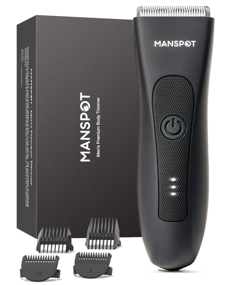 Manscape Groin & Body Hair Trimmer for Men - Waterproof Electric Shaver with 4 Guard Sizes | 90 Minutes Runtime